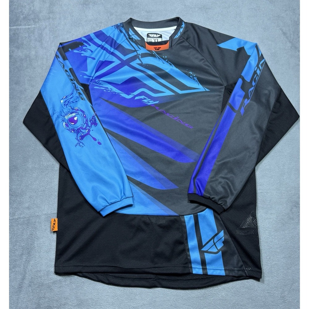 Fly Racing Kinetic Inversion Jersey Mens XL Blue Black Motocross MX BMX MTB